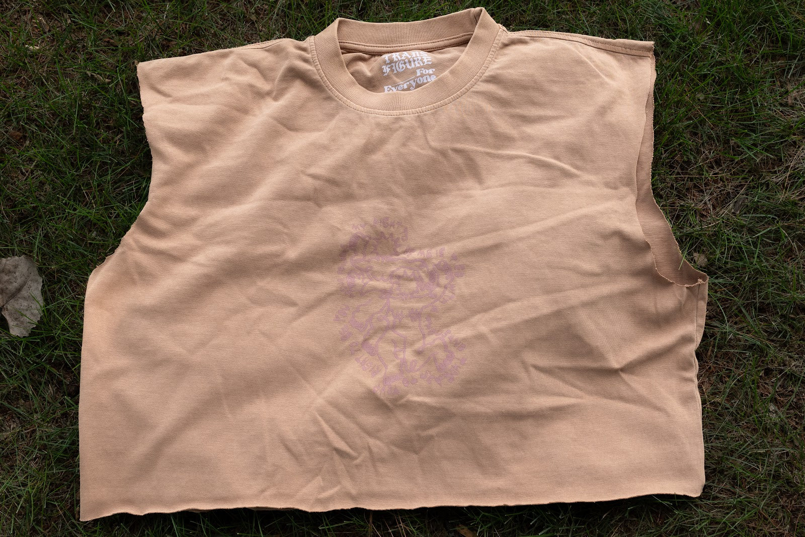 "Rough Crop" Sleeveless Tan Heavyweight Boxy Tee