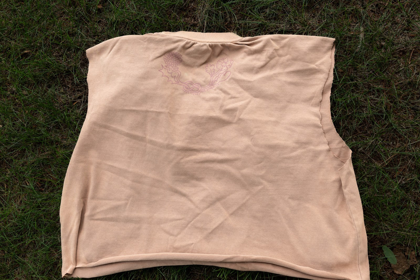 "Rough Crop" Sleeveless Tan Heavyweight Boxy Tee