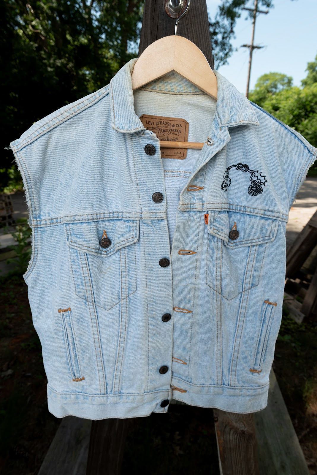 Vintage Orange-Tag Levis Light Wash Denim Vest