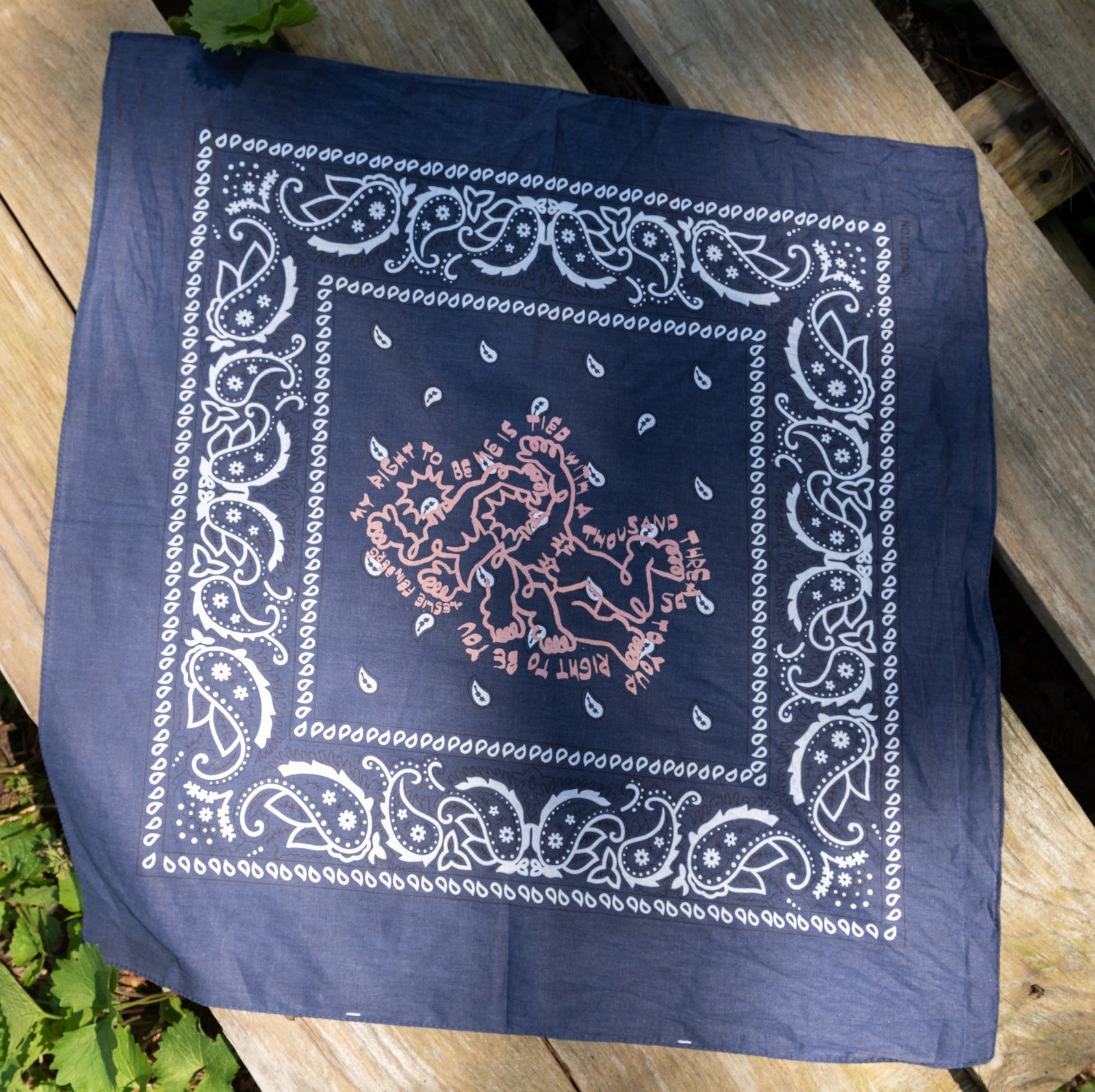 Navy Printed Bandana