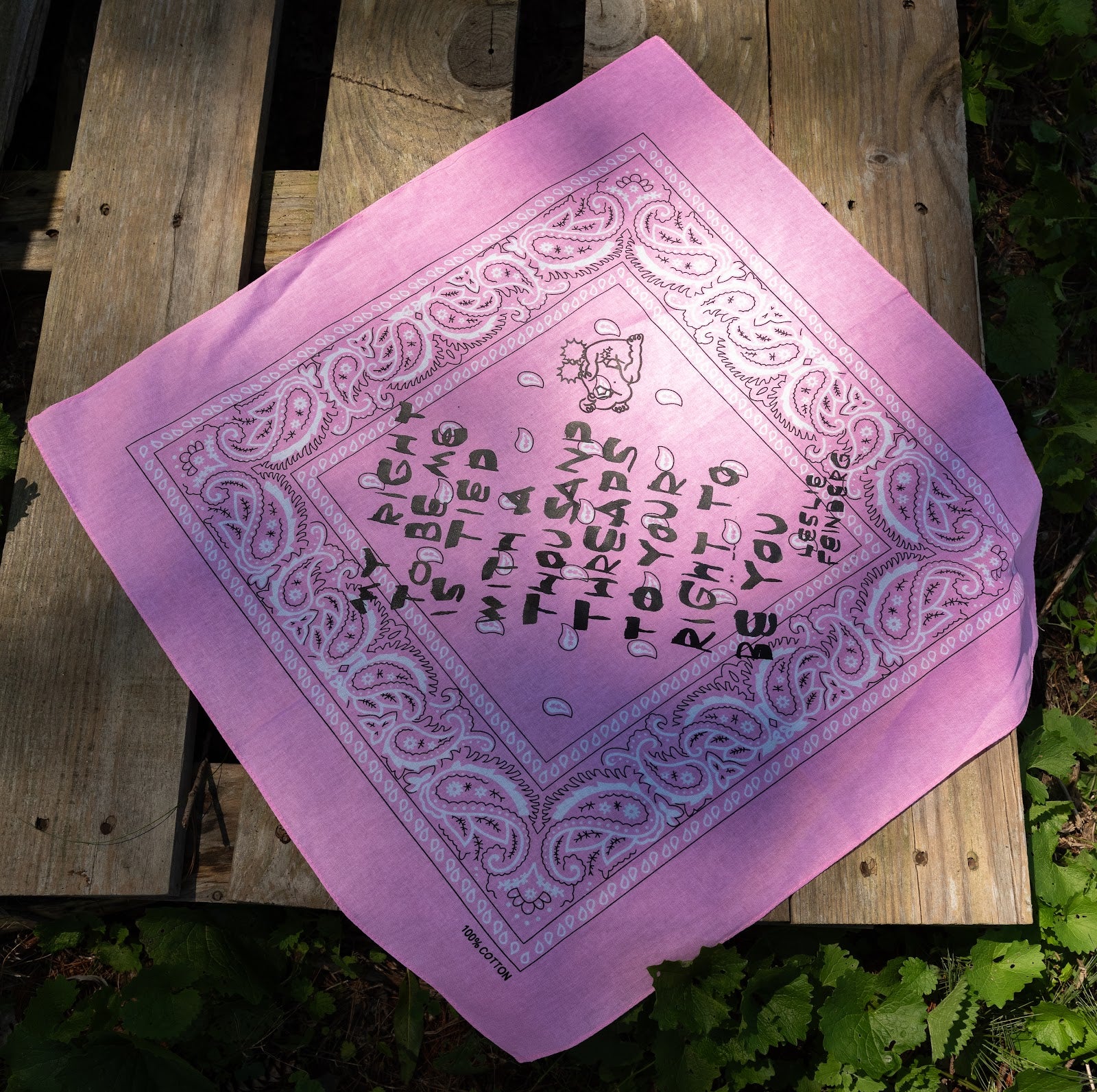 Bubblegum Pink Printed Bandana