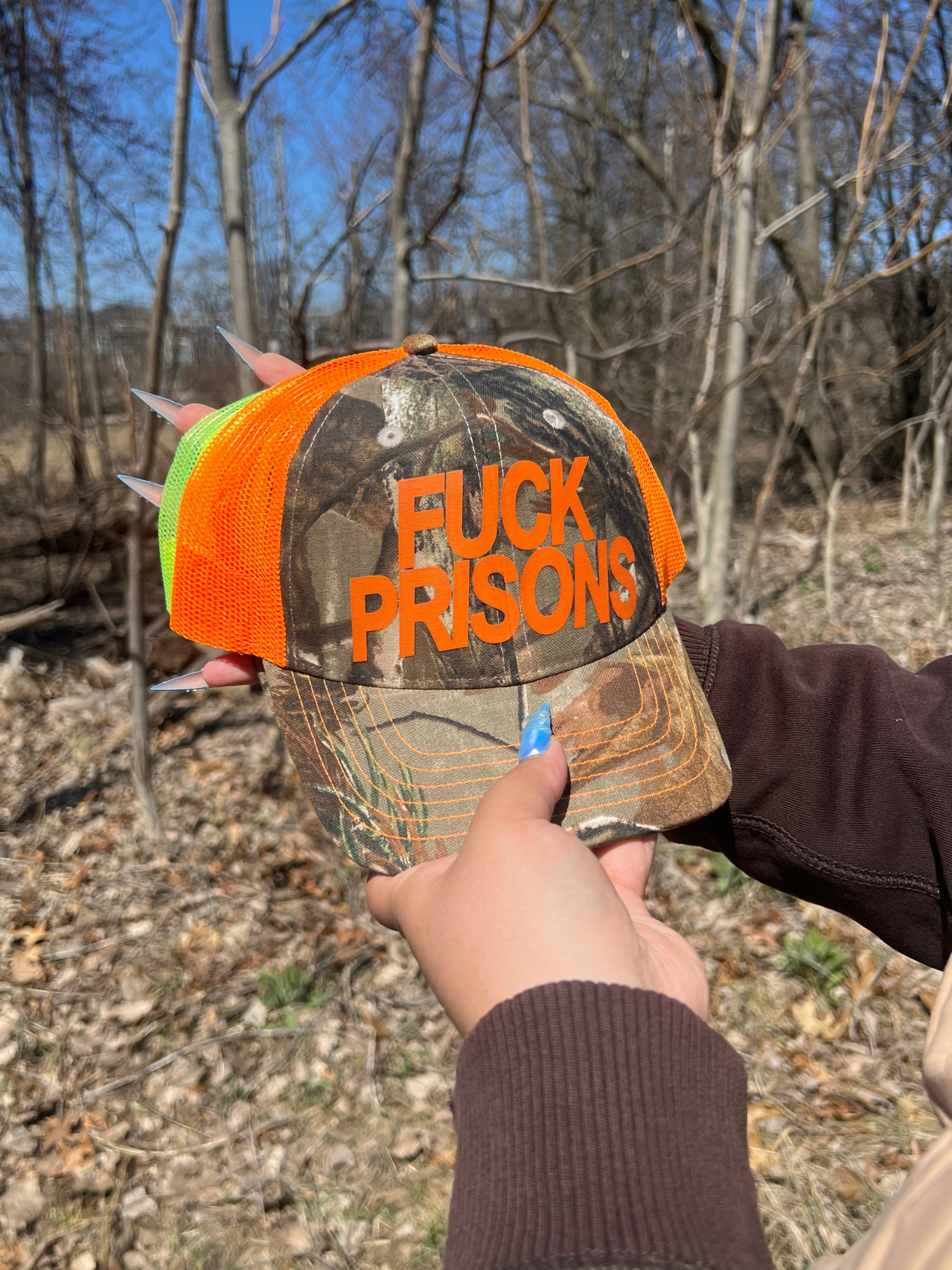 F*ck Prisons, Build Community Camo Hat