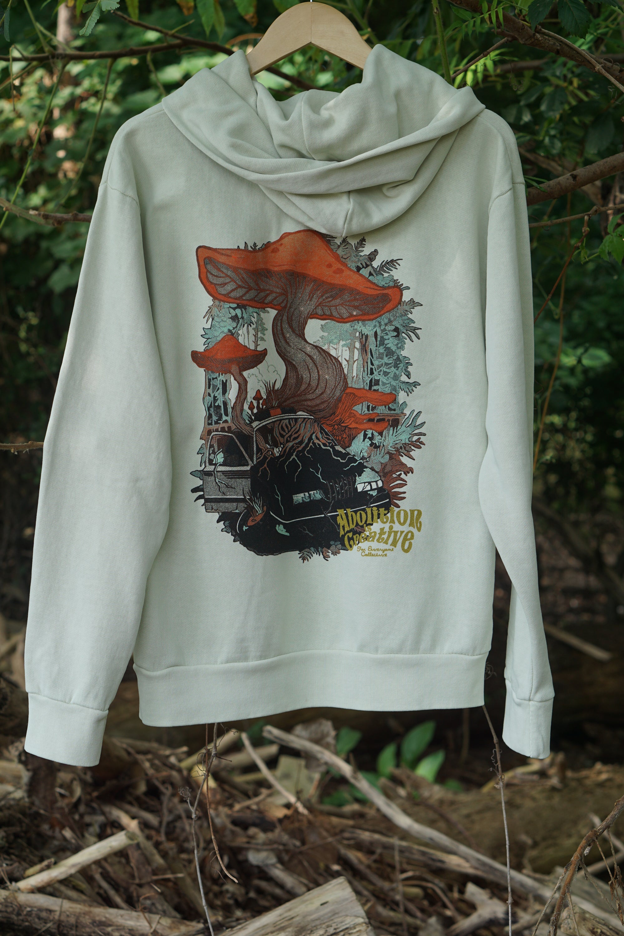 Abolition is Creative Mushroom Embroidered Hoodie