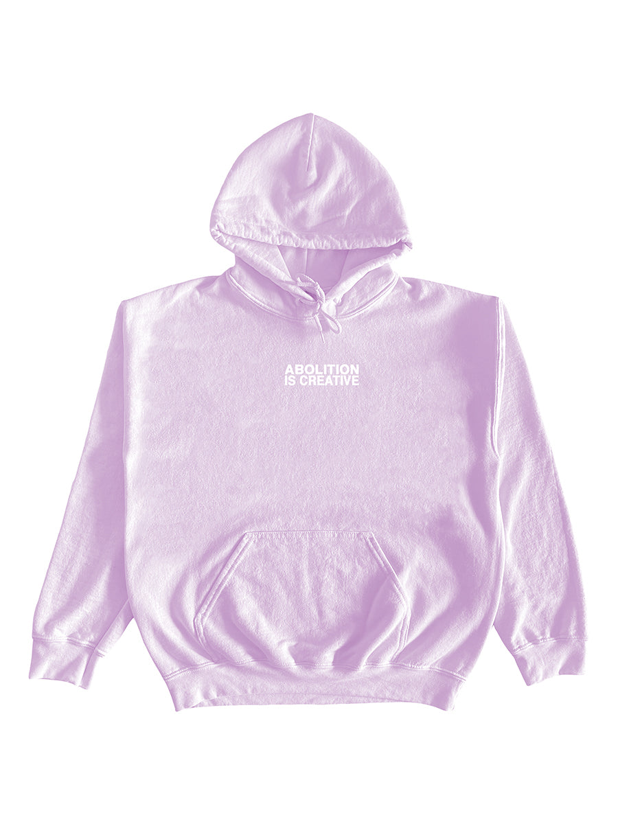 abolition is creative hoodie lavender color