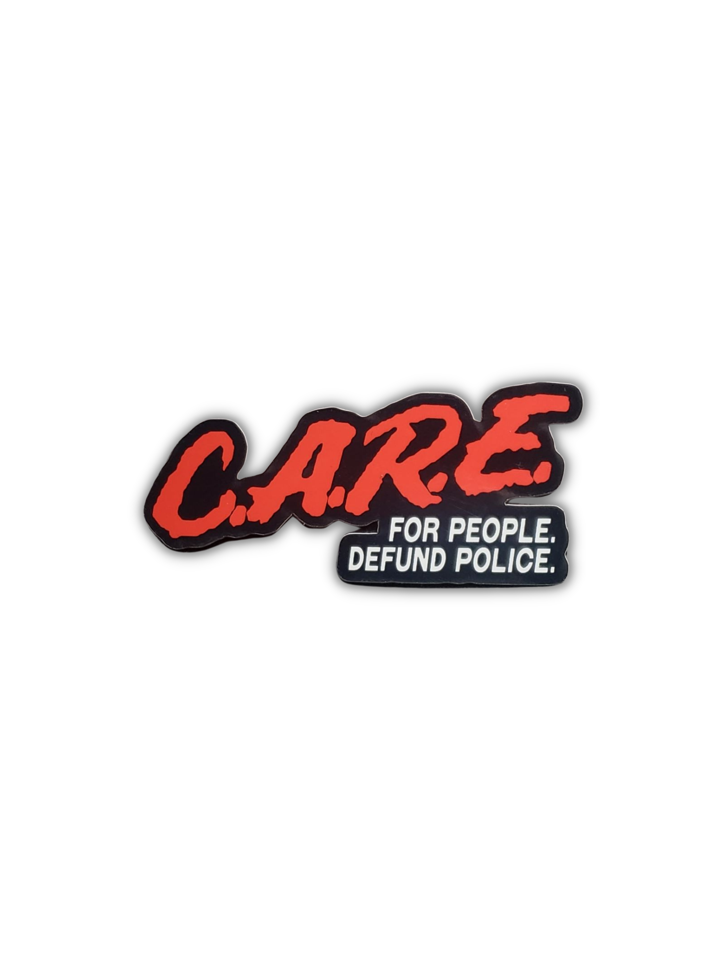 care for people defund police sticker
