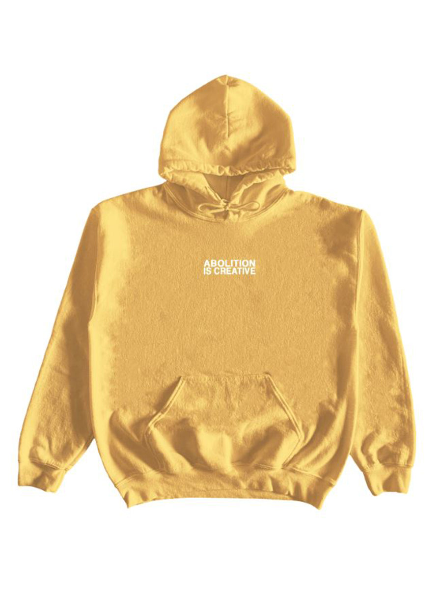 abolition is creative hoodie peach yellow color
